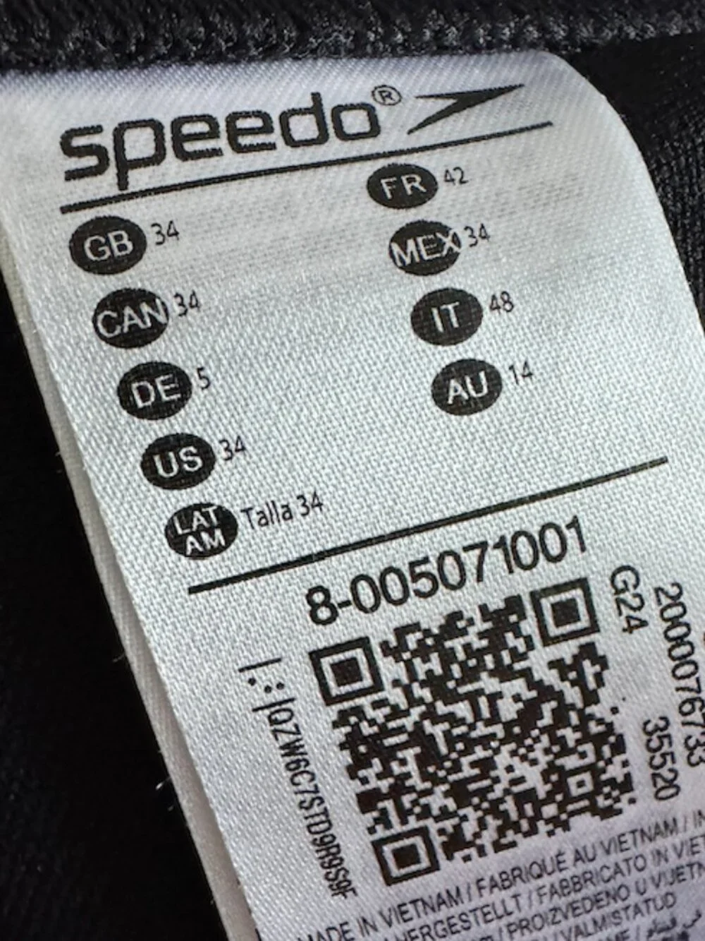 Speedo Black/Gray Swim Brief in